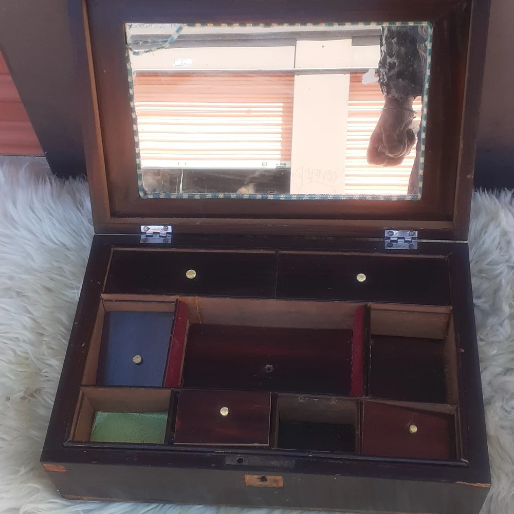 Vtg Wood Chest Antique MCM